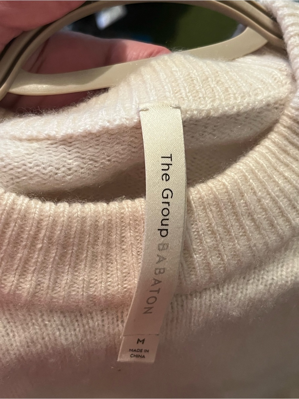 Medium The Group by Babaton, Luxe Cashmere Crewneck Sweater,Birch - Picture 4 of 5